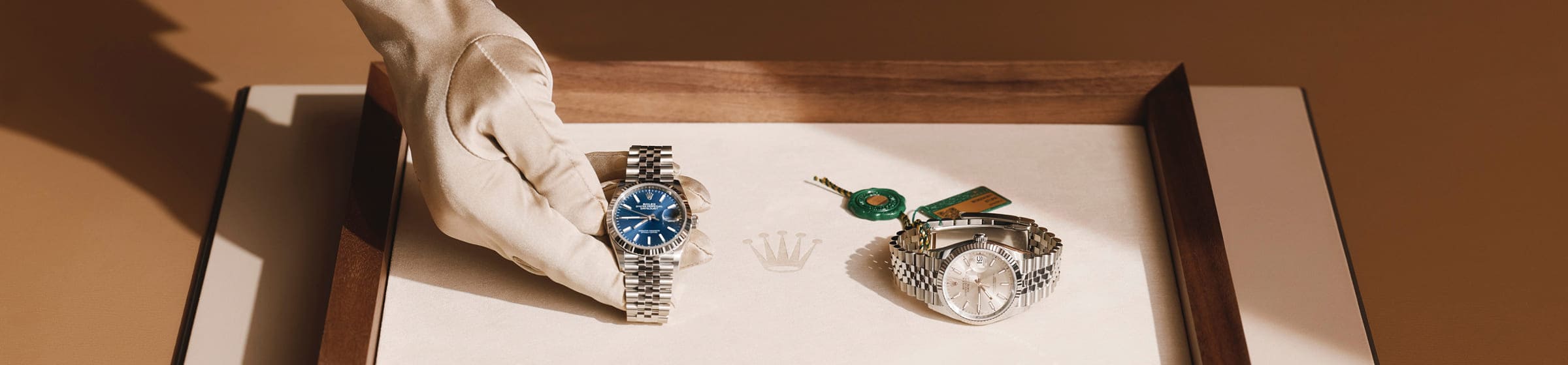 Rolex specialist presenting two watches to a client - Chang Ein Hong