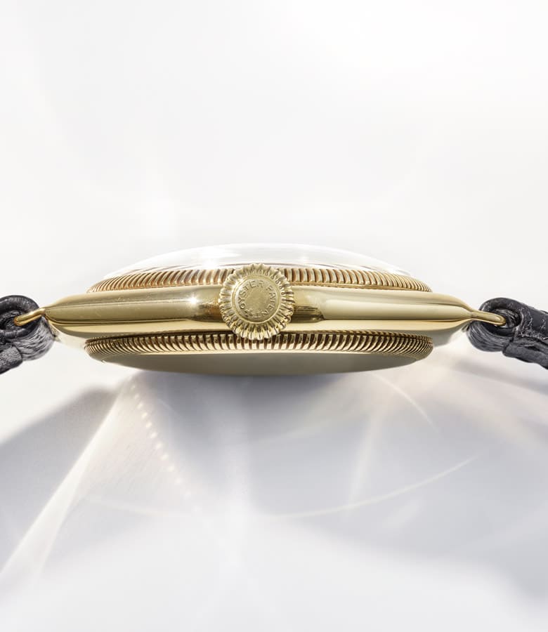 Close-up of the first Rolex Oyster octagonal watch from 1926 - Chang Ein Hong