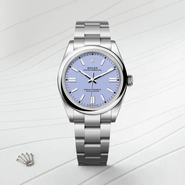 The The Rolex Oyster Perpetual 41 in Oystersteel shown against a muted, elegant background. - Chang Ein Hong