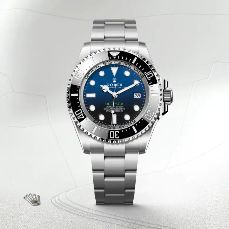 The The Rolex Deepsea in Oystersteel shown against a muted, elegant background. - Chang Ein Hong