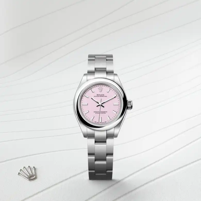 The The Rolex Oyster Perpetual 28 in Oystersteel shown against a muted, elegant background. - Chang Ein Hong