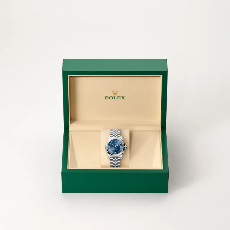 The The Rolex Datejust 31 in Oystersteel, white gold and diamonds in the Rolex presentation box. - Chang Ein Hong