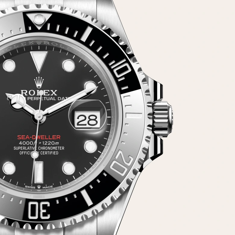 A close-up view of the The Rolex Sea-Dweller in Oystersteel. - Chang Ein Hong