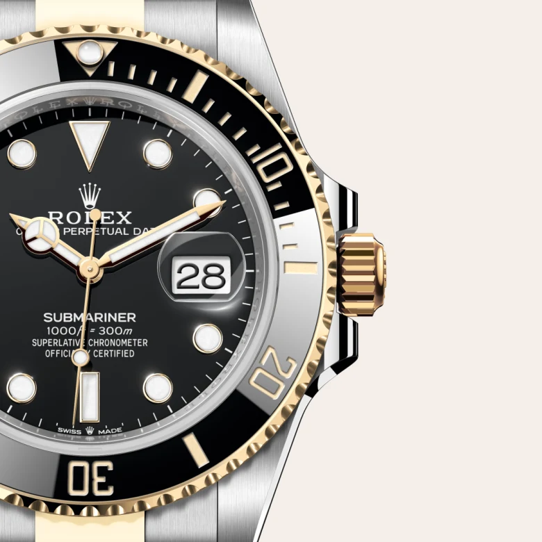 A close-up view of the The Rolex Submariner Date in Oystersteel and yellow gold. - Chang Ein Hong