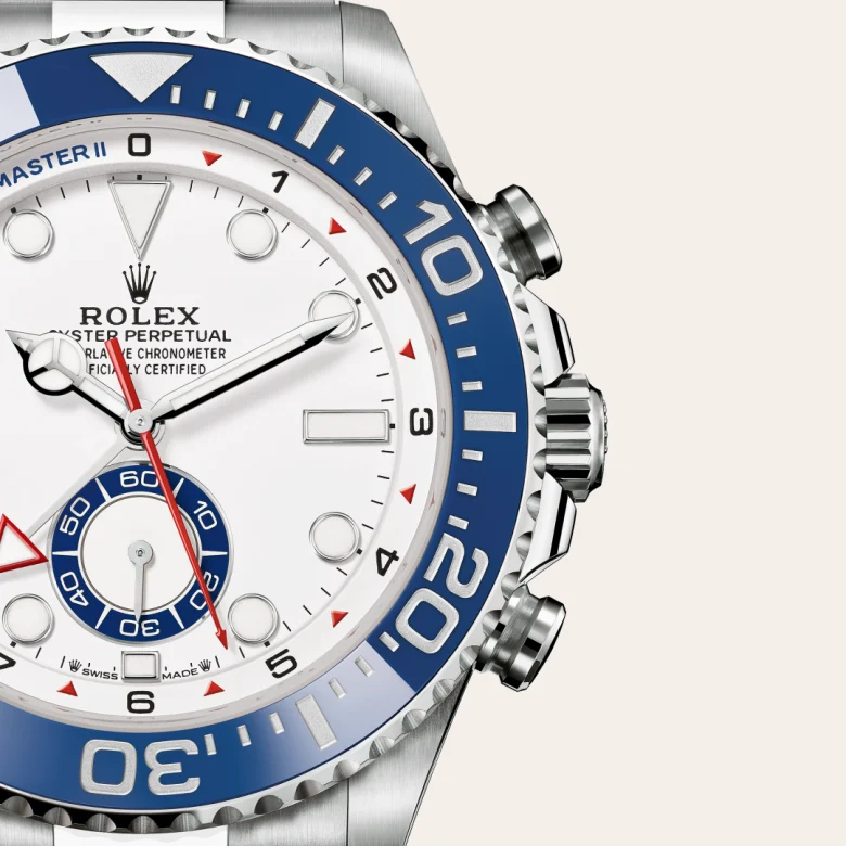 A close-up view of the The Rolex Yacht-Master II in Oystersteel. - Chang Ein Hong