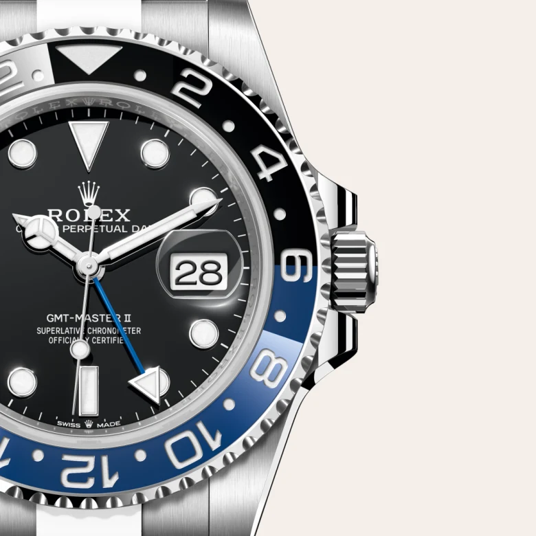 A close-up view of the The Rolex GMT-Master II in Oystersteel. - Chang Ein Hong