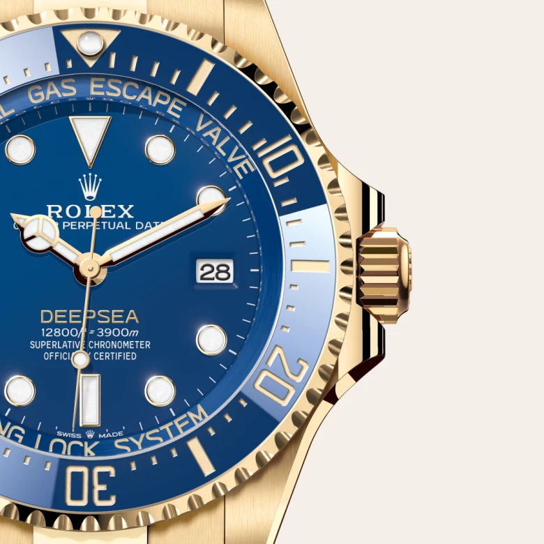 A close-up view of the The Rolex Deepsea in yellow gold. - Chang Ein Hong