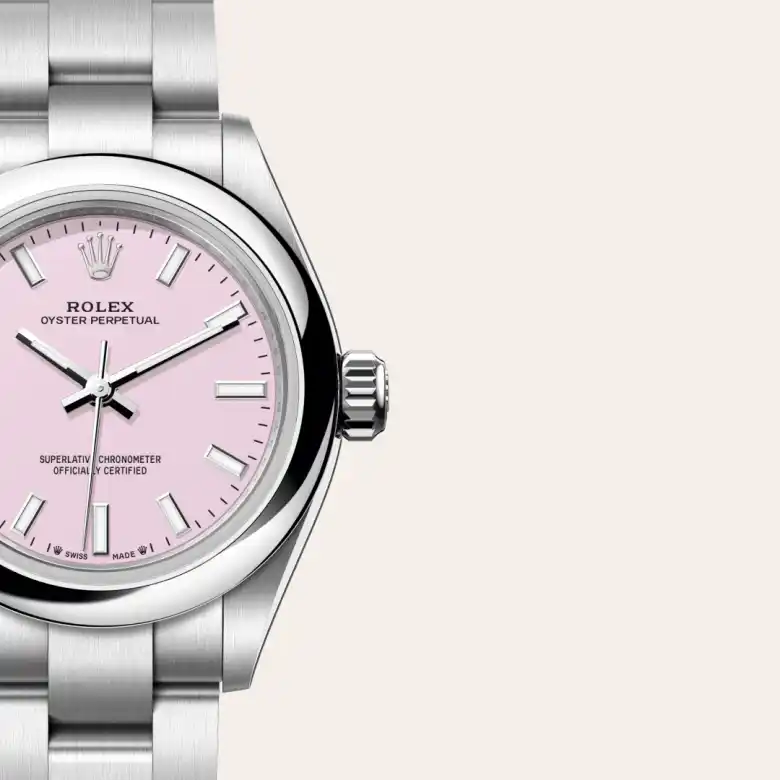 A close-up view of the The Rolex Oyster Perpetual 28 in Oystersteel. - Chang Ein Hong
