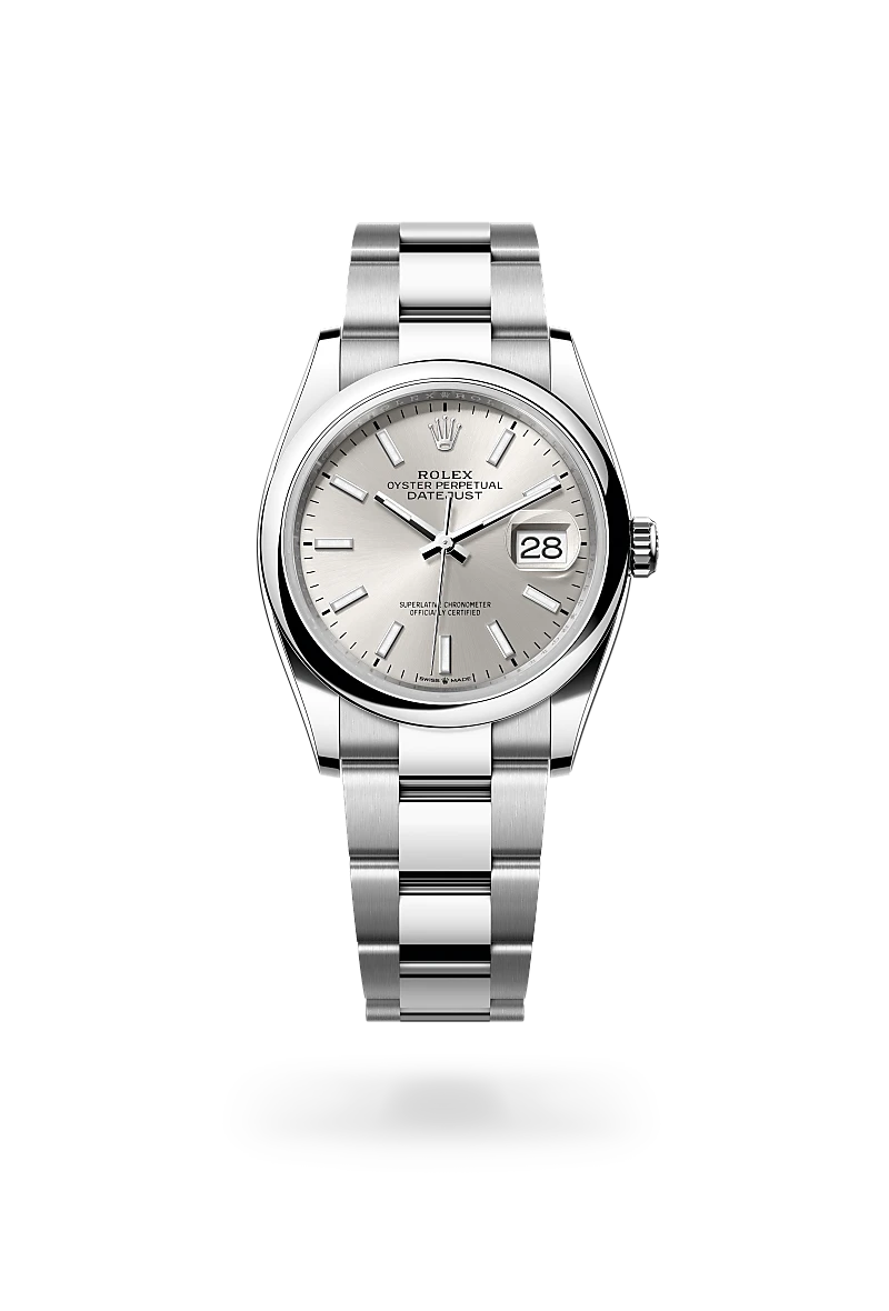 Rolex Datejust 36 in Oystersteel with silver dial, index hour markers, smooth bezel and Oyster bracelet - Chang Ein Hong