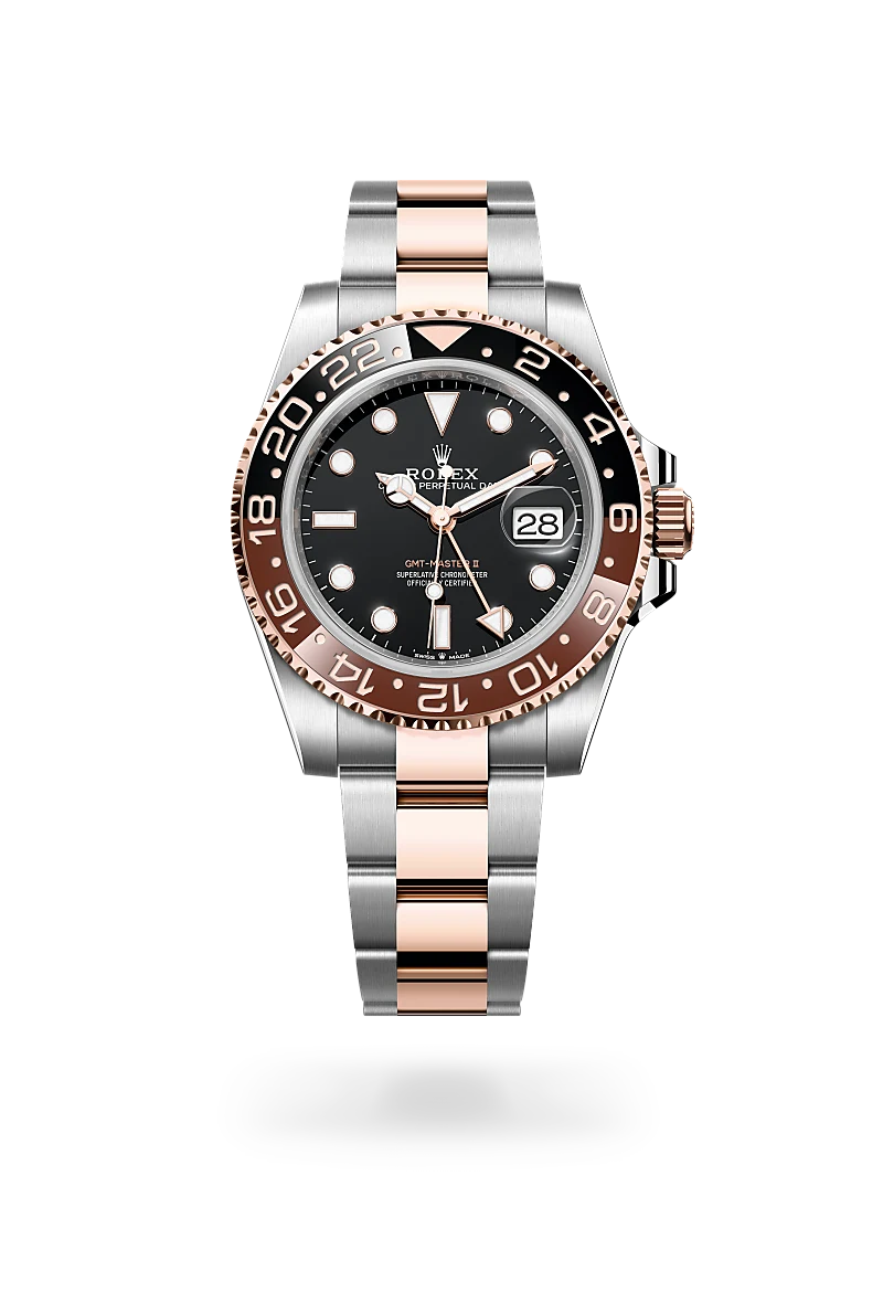 Rolex GMT-Master II in Everose Rolesor with black dial, bidirectional rotatable black and brown Cerachrom bezel and Oyster bracelet - Chang Ein Hong