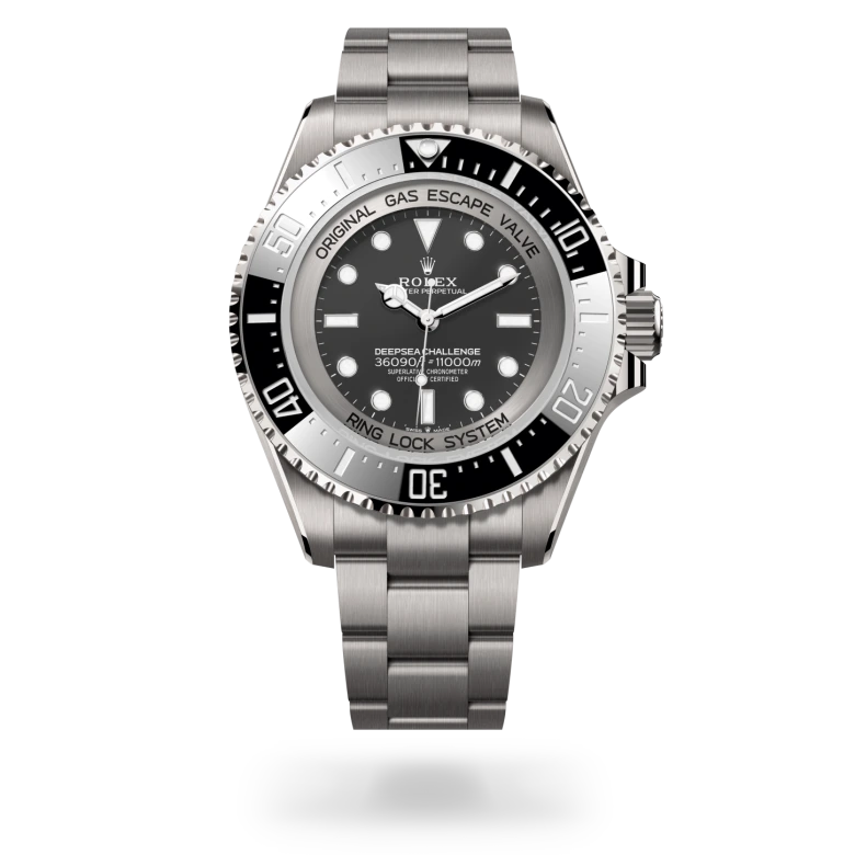 Rolex Deepsea Challenge in RLX titanium with black dial, unidirectional rotatable black Cerachrom bezel, Ring Lock System and Oyster bracelet - Chang Ein Hong