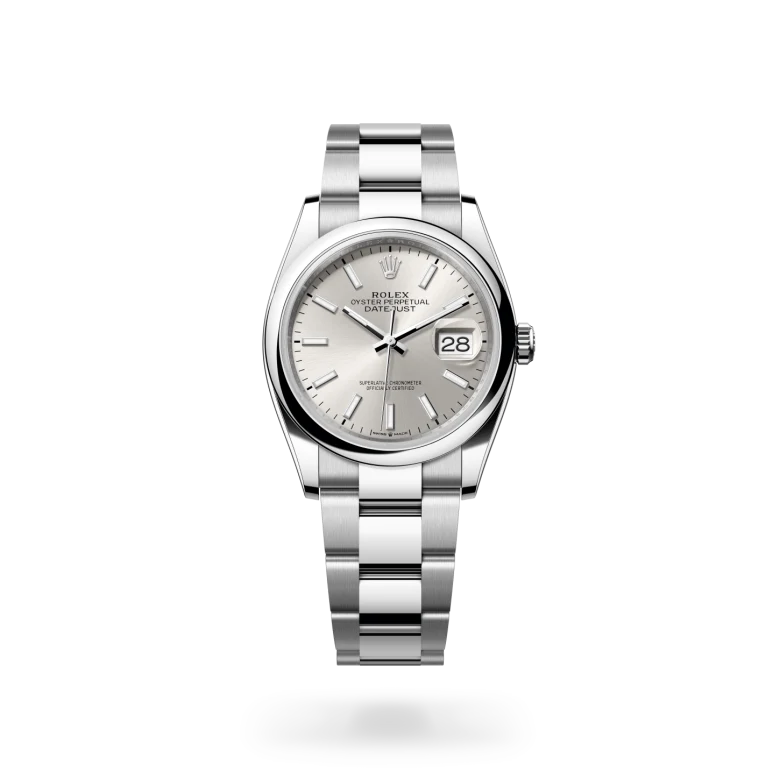 Rolex Datejust 36 in Oystersteel with silver dial, index hour markers, smooth bezel and Oyster bracelet - Chang Ein Hong