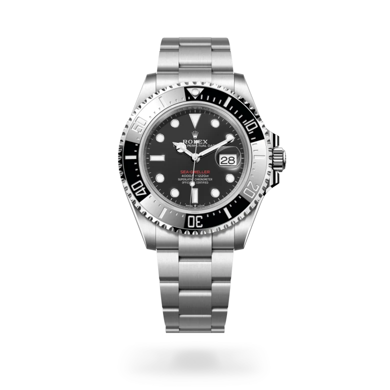 Rolex Sea-Dweller in Oystersteel with black dial, unidirectional rotatable black Cerachrom bezel and Oyster bracelet - Chang Ein Hong