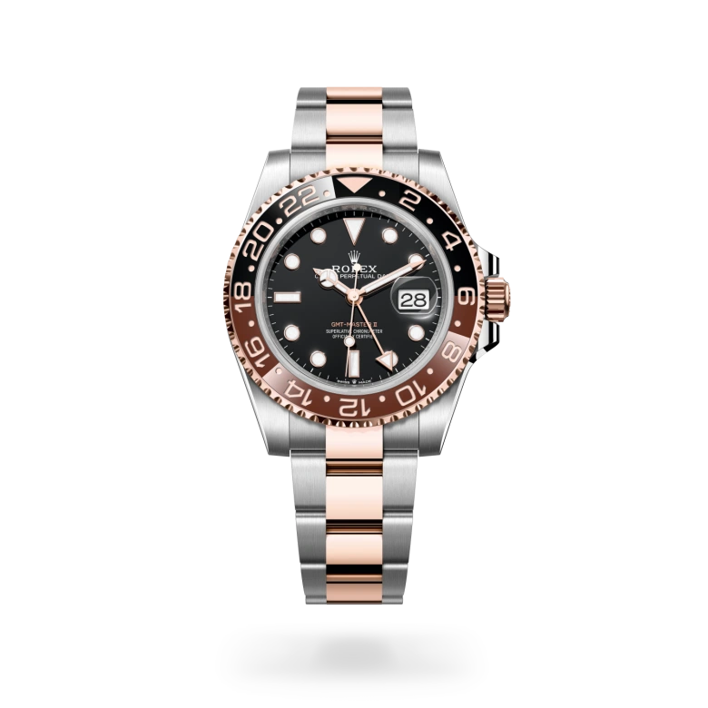 Rolex GMT-Master II in Everose Rolesor with black dial, bidirectional rotatable black and brown Cerachrom bezel and Oyster bracelet - Chang Ein Hong